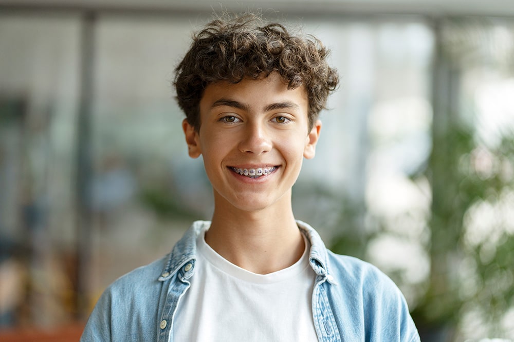 Boy with braces